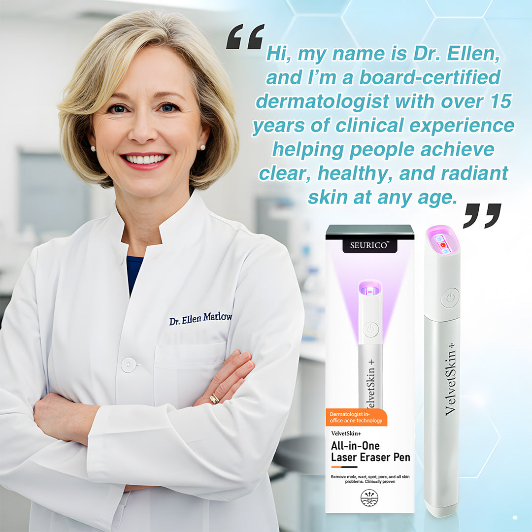 🔥Seurico™ VelvetSkin+ All-in-One Laser Eraser Pen✨ | Safe & Easy At-Home Solution for Smooth, Spot-Free Skin 💆♀️🌟
