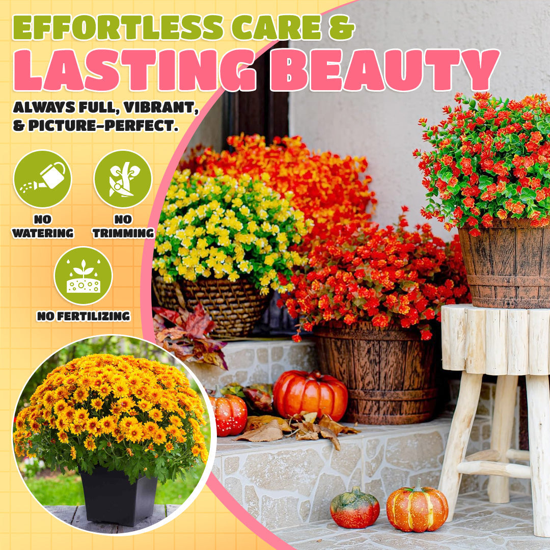 ๐ Flash Sale โก Artificial Outdoor Sunset Mums Flowers ๐ป- UV resistant, Waterproof, Windproof ๐ง
