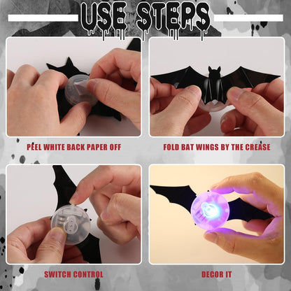 🎃 HOT SALE 50% OFF | 🦇 Spooky 3D Lighted Bats – Transform Your Home into a Haunted Mansion! 👻