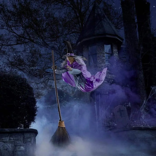 6 Feet' 🏡Halloween Props Garden Flying Witch🧙‍♀️