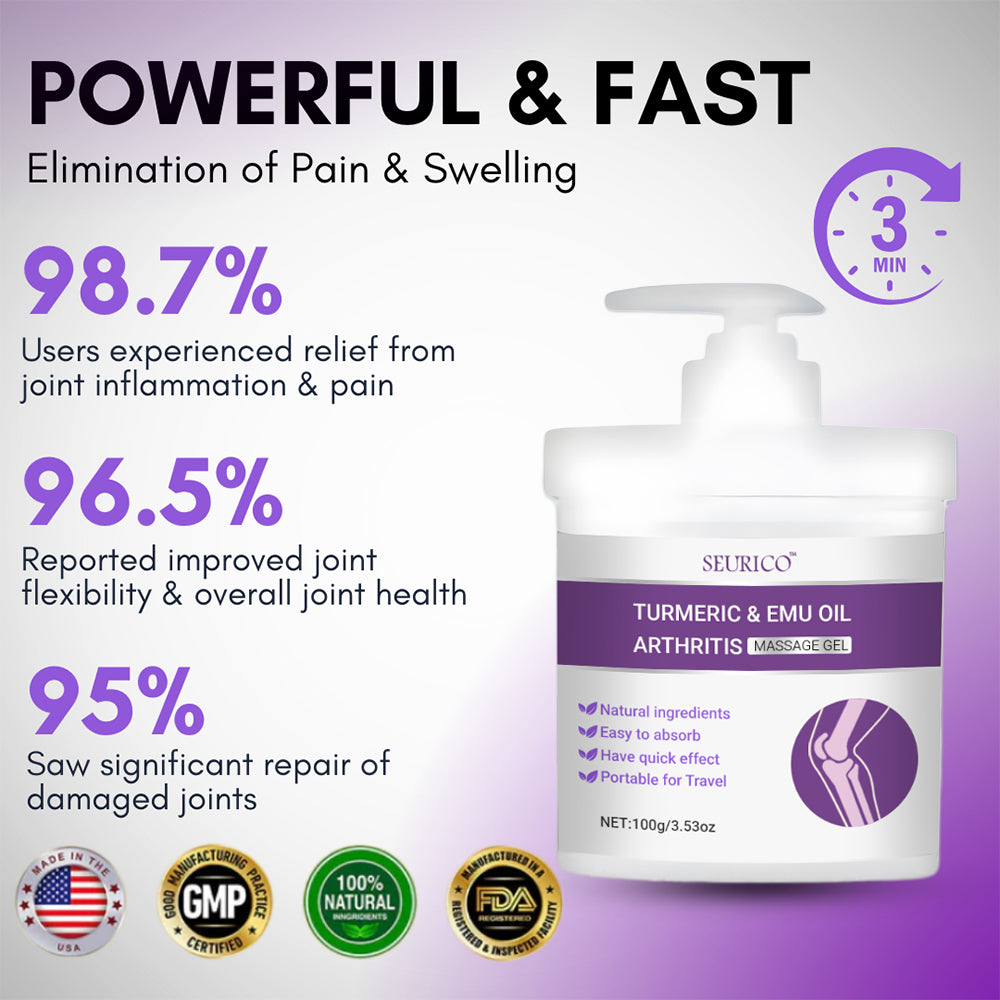 Seurico™ Turmeric & Emu Oil Arthritis Soothing Pain Relief Massage Gel