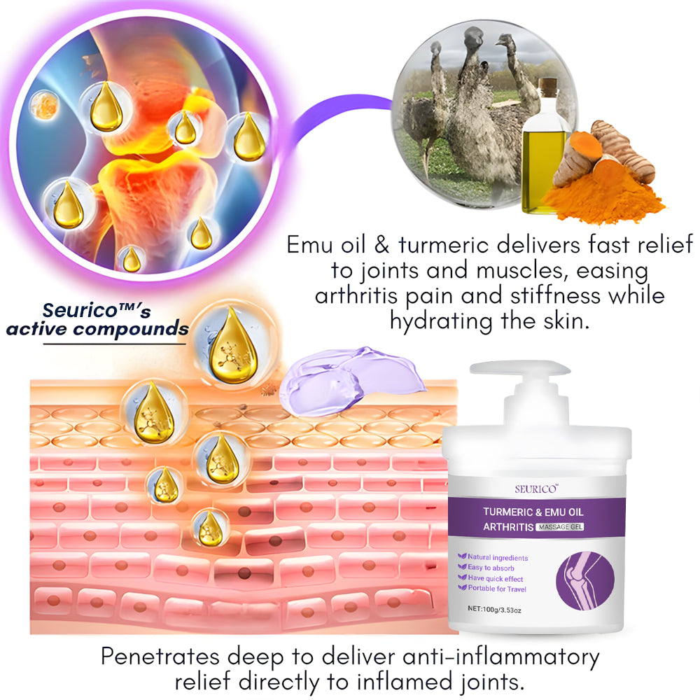 Seurico™ Turmeric & Emu Oil Arthritis Soothing Pain Relief Massage Gel