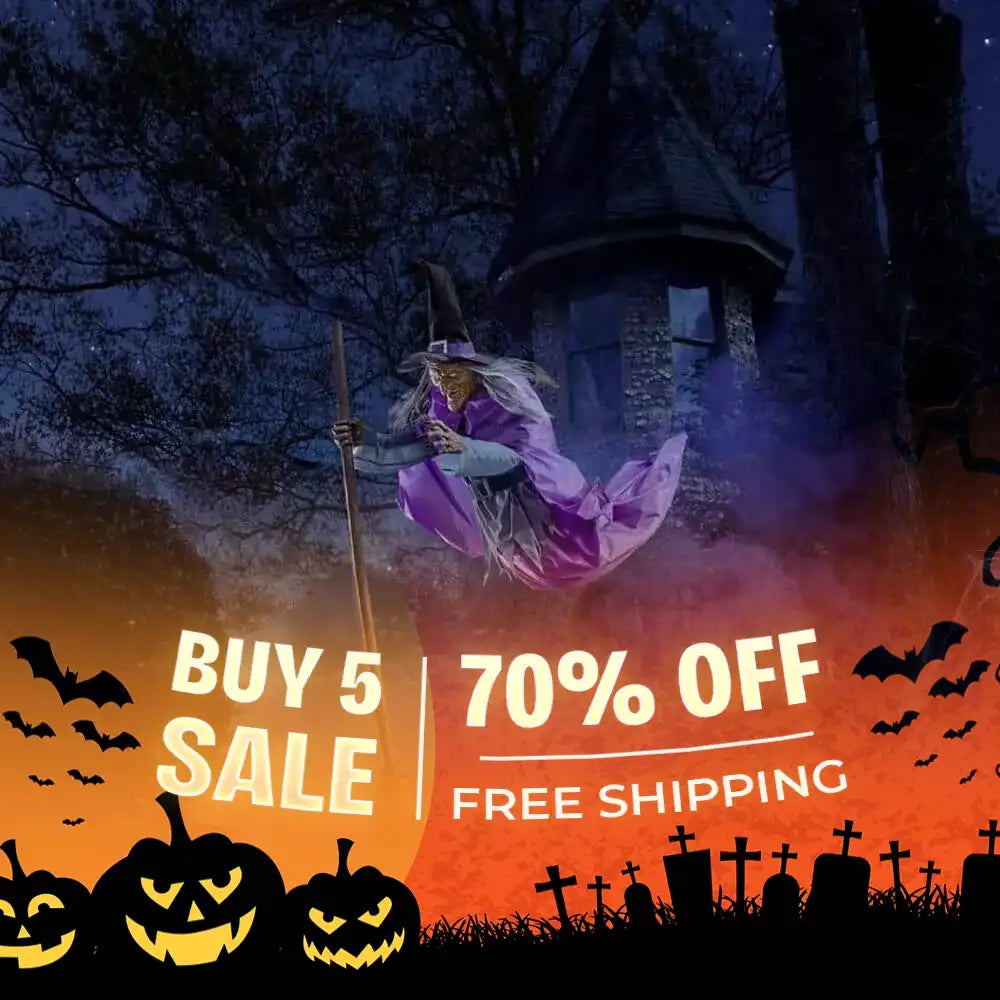 6 Feet' 🏡Halloween Props Garden Flying Witch🧙‍♀️