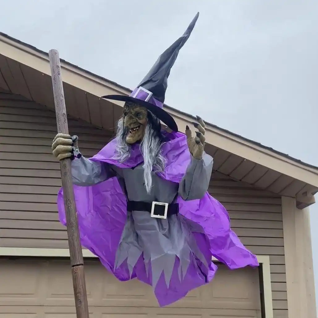 6 Feet' 🏡Halloween Props Garden Flying Witch🧙‍♀️